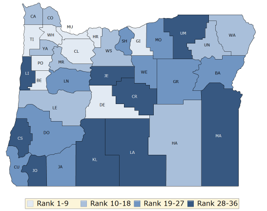 Report shows health disparities by county in Oregon - State of Reform |  State of Reform